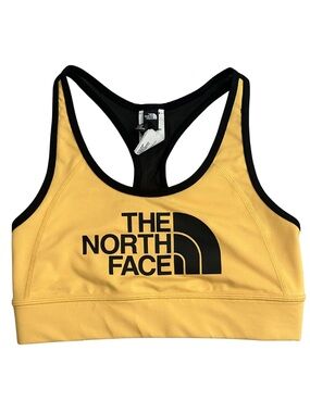 North Face Sports Bra Medium Yellow Racerback Mesh Active Gym Workout Yoga
